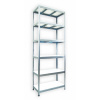 Kovový regál do skladu Biedrax 45 x 90 x 210 cm, pozinkovaný - 6 políc biele lamino 12mm, 275 kg