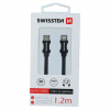 Swissten 71525201 Datový, Textile USB-C / Lightning, 1,2m, černý