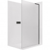 CERANO - Sprchová zástena Walk-in Onyx L-pravá vzpera - 8 mm - čierna matná, mliečne sklo - 70x200 cm
