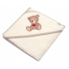 Froté osuška s kapucňou Baby Nellys® 80x80cm Sweet dreams by TEDDY - ecru Baby Nellys