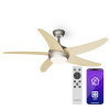 Klarstein Bolero 2 v 1 Smart, stropný ventilátor, Ø 132 cm, svetlo 55 W, diaľkové ovládanie, ovládanie cez aplikáciu, 2 smery chodu (VTS14-Blr-CF-Ahrn)