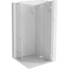 Mexen Lunar, L pravý výklopný päťuholníkový sprchový kút 90 x 90 cm, 8mm číre sklo, oceľový profil, 831L-090P-090L-97-00-P