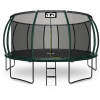 AGA Trampolína SPORT EXCLUSIVE 500 cm, tmavo zelená + ochranná sieť a rebrík