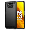 TechSuit Carbon Silicone puzdro pre Xiaomi Poco X3 / Poco X3 NFC / Poco X3 Pro – čierne KF233388