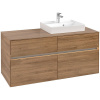 VILLEROY & BOCH Collaro závesná skrinka pod umývadlo na dosku (umývadlo vpravo), 4 zásuvky, s LED osvetlením, 1200 x 500 x 548 mm, Oak Kansas, C072B0RH