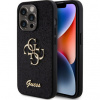 Púzdro Guess iPhone 15 Pro Glitter Script Big 4G čierne