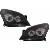 KITT Lightning Headlights suitable for Opel Astra H (03.2004-2009) Angel Eyes 2 Halo Rims Black