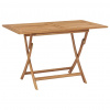 vidaXL Skladací záhradný stôl 120x70x75 cm, tíkový masív - Hnedá - 171442-105729