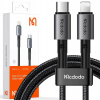 Kábel McDodo USB typ C - Apple Lightning 1,8 m, čierny