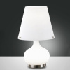 Fabas Luce Stolná lampa Ade, výška 33 cm, biela, sklo - 2533-34-102