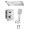 Sapho Sapho, KIMURA podomietkový sprchový set s termostatickou batériou, box, 3 výstupy, chróm, KU683-21