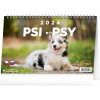 NOTIQUE Stolový kalendár Psi – Psy CZ/SK 2026, 23,1 x 14,5 cm