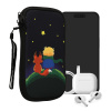 kwmobile Neoprene Sleeve for smartphone Size XL - 6.7/6.8 - Shock Absorbing Pouch kryt - Ochranný telefon Bag - Boy with Fox žlutá / hnědá / tmavý modrá