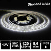 Úsporný NN LED pásik 9,6W/120LED-SMD3528/m 6000K IP65 S-2.5cm DC=12V L=1m (Úsporný nízkonapäťový 12VDC LED pásik Standard, LED: SMD3528 Epistar, 120xLED/9.6W/1m, Farba=6000K studená biela, Prostredie: