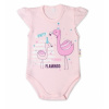 Baby Nellys Bavlnené dojčenské body kr. rukáv Cute Bunny sv. růžová