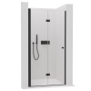 Cerano Volpe, skladacie sprchové dvere 90x190 cm, 6mm číre sklo, čierny profil, CER-CER-423331