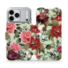 Flipové pouzdro Mobiwear - Apple iPhone 17 Pro Max - MD06P Růže a květy na světle zelené (Knížkové flip pouzdro, obal, kryt na mobil Apple iPhone 17 Pro Max - MD06P Růže a květy na světle zelené, mate