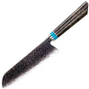 IZMAEL Damaškový kuchynský nôž Zetsu Santoku/Hnedá/Modrá 18.3 cm