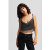 BLÚZKA KARL LAGERFELD JEANS KLJ CHAINMAIL TOP BLACK