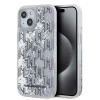 Karl Lagerfeld Liquid Glitter Monogram Gradient zadný kryt pre iPhone 15 White