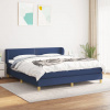 vidaXL Posteľný rám boxspring s matracom modrý 160x200 cm látka - Modrá - 57808-12777