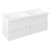 Sapho SITIA dvojumývadlová skrinka 116x50x44,1cm, 4x zásuvka, biela matná SPH SI120-3131