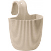 Capi Kvetináč na balkónové zábradlie Groove 21 x 28 cm - beige