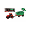 Teddies Traktor Zetor s vlekom plast 36cm na zotrvačník na bat. so svetlom so zvukom v krabici 39x13x13cm