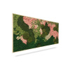 Machový obraz ORTHO PINK, 100x40cm, drevený biely rám