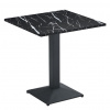Tempo Kondela Jedálenský bistro stôl, čierny mramor/čierna, 70x70 cm, RINALDO TYP 1