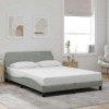 zahrada-XL Rám postele Dover bledosivý 140x200 cm zamat 373192