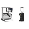 Rancilio Silvia BC PID, white + Eureka Helios 75, black