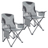 Garden King Kempingové kreslo KOOL K26, sivá sada 2 ks