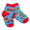 Baby Nellys Bavlnené veselé ponožky Stavebné stroje modré