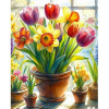 Diamantový obraz Narcisy a tulipány