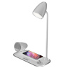 Tellur Nostalgia stolní lampa s bezdrátovou nabíječkou 15W, a Bluetooth reproduktorem 5W, bílá