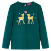 Detské tričko s dlhými rukávmi tmavozelené 92 - Zelená - 129819-75843