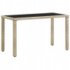 Záhradný stôl, stolík - Béžový záhradný stôl, 123x60x74cm Polirattan (Béžový záhradný stôl, 123x60x74cm Polirattan)