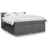 Box spring postel s matrací tmavě šedá 200x200 cm textil Šedá 3288296