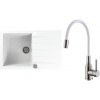 Set Alveus (dřez Cadit 20 White 11 + baterie Mintas Bílá/Kartáčovaná ocel) SETA25092