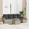 zahrada-XL Súprava záhradných pohoviek 6 pcs Svetlosivá polyratan 3358971