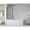 Vaňová zástena 2dielna form&style DRENA 1120 x 1400 mm číre sklo farba profilu čierna