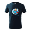 Otec superman - chlapec a chlapec - Tričko detské bavlnené - 104-110cm / 3-4 roky ( Tmavomodrá (veľmi tmavá - skoro čierna) )