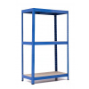 Policový regál Trestles RH 1500x1000x300, nosnosť 1050 kg, 3 police Farba: modrá, Typ police: drevená MDF 5,4 mm