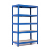 Policový regál Trestles RH 1500x800x450, nosnosť 1750 kg, 5 políc Farba: modrá, Typ police: drevená DTD 8 mm