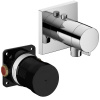 KEUCO IXMO termostat pod omietku s uzatváracím ventilom, s napojením hadice, hranatá rozeta, chróm + teleso pod omietku, 59554010022