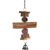 FLAMINGO Hračka drevo/orechy/zvonček 11 x 11 x 21,5 cm