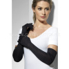 Rukavičky - JERSEY - čierne, dlhé 53 cm, dámske