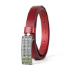 Dámsky kožený opasok SWAROVSKI GREEN, šírka 2cm, Bordový (VSWAROVSKI-GREEN-2BO)