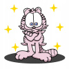 CUKROVÁ TLAČ jedlý obrázok na tortu Cukrová hmota Mačka Nermal Garfield 2 + MENO